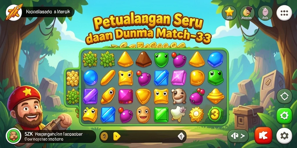 Tangkapan layar 5ZK menampilkan gameplay seru dalam genre Match-3.