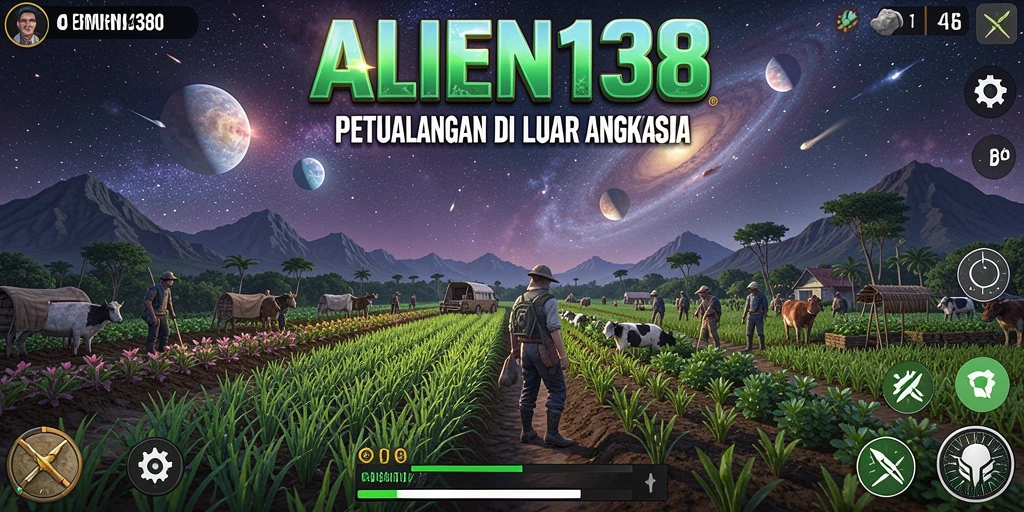 Menggambarkan gameplay seru bertani di luar angkasa dalam ALIEN138.