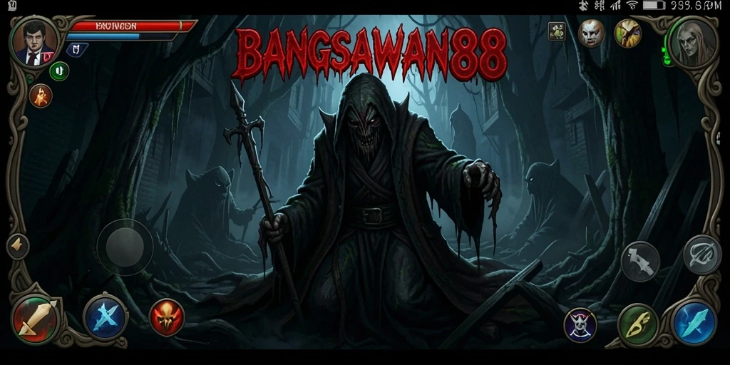 Tampilan gameplay menyeramkan dengan suasana kegelapan yang mencekam.