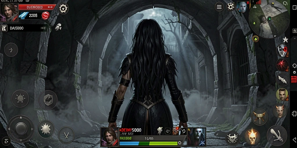 Screenshot gameplay DEWI5000 yang menampilkan suasana Horror yang mencekam.