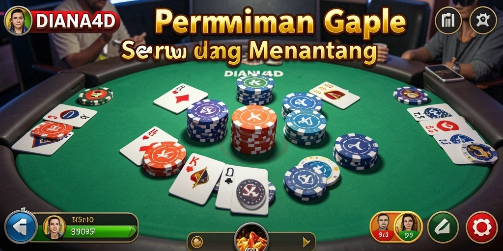 Menampilkan gameplay seru dan interaktif Gaple di DIANA4D.
