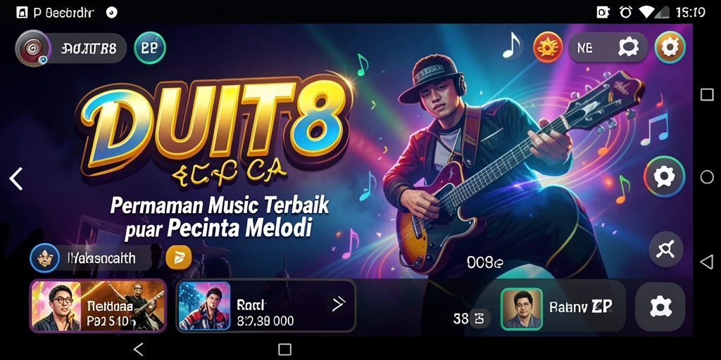 Screenshot menunjukkan gameplay menarik dari aplikasi musik DUIT8.