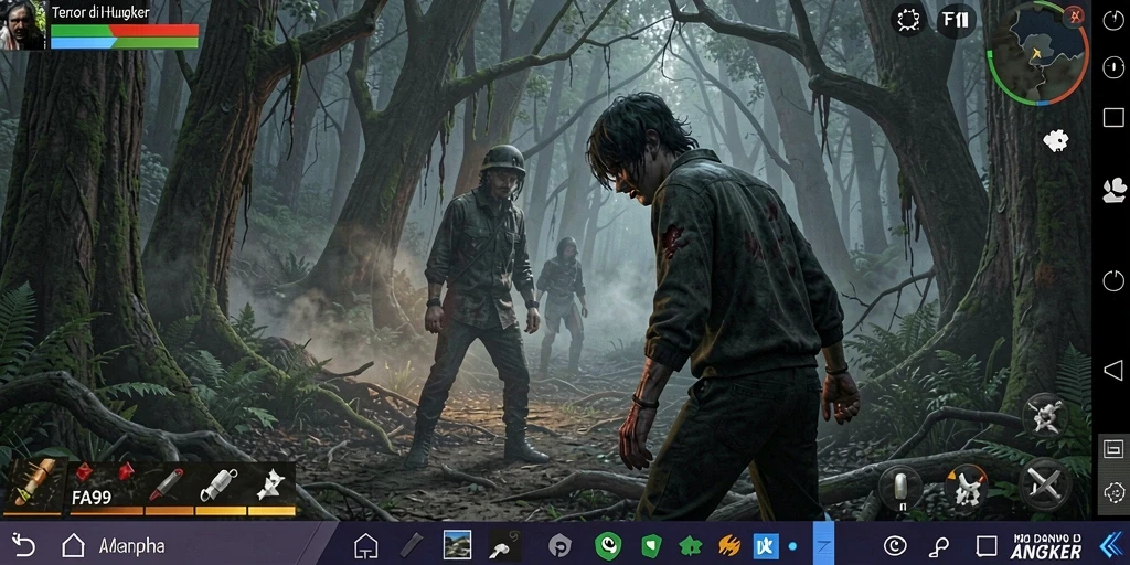 Tangkapan layar menampilkan suasana mencekam dalam gameplay FA99.