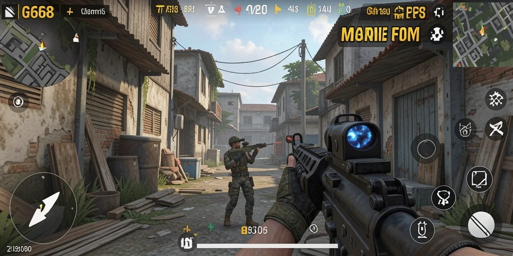 Screenshot utama G668 menampilkan aksi seru dalam gameplay FPS.