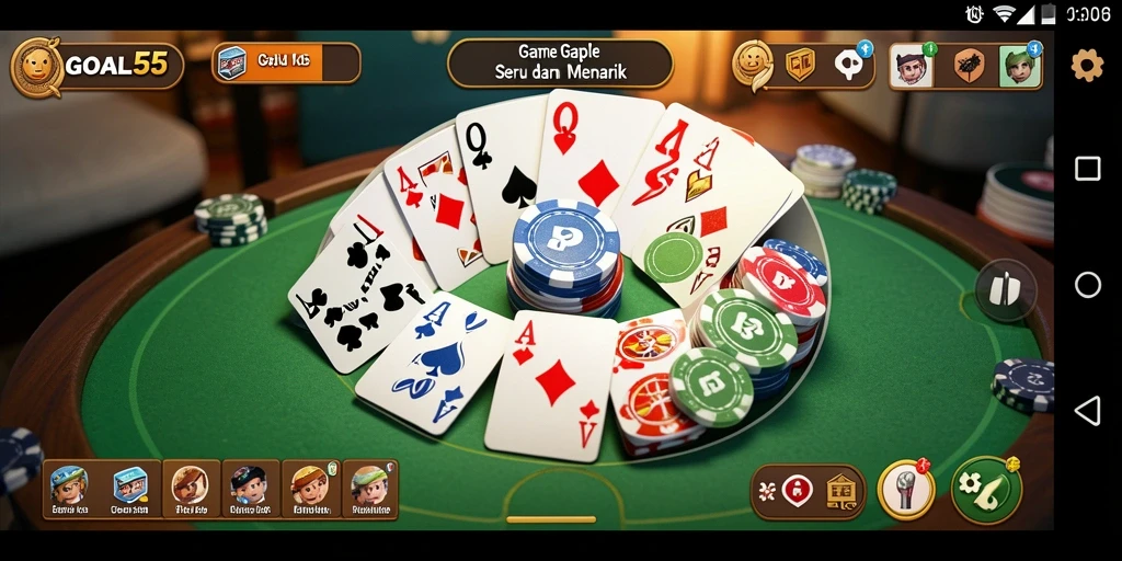 Tampilan gameplay seru Gaple di GOAL55.