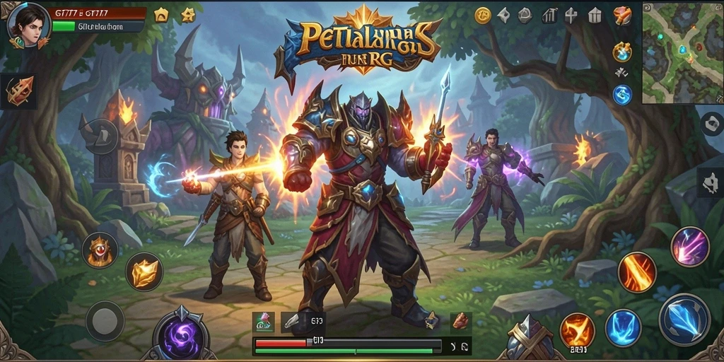 Screenshot gameplay GT777 yang menunjukkan pertarungan seru dan karakter kustom.