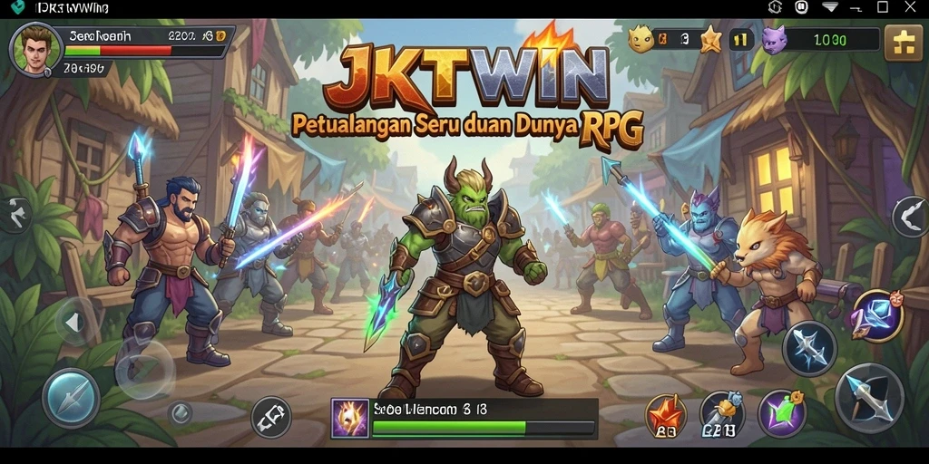 Tampilan gameplay seru di JKTWIN dengan pertarungan epik dan eksplorasi mendalam.
