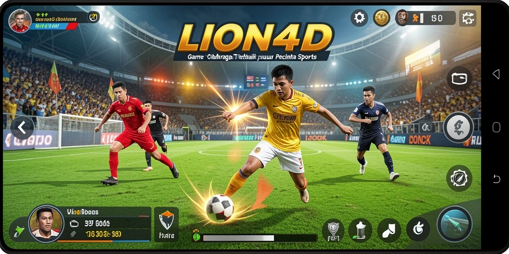 Tangkapan layar <strong>LION4D</strong> yang menunjukkan aksi seru dalam pertandingan olahraga.