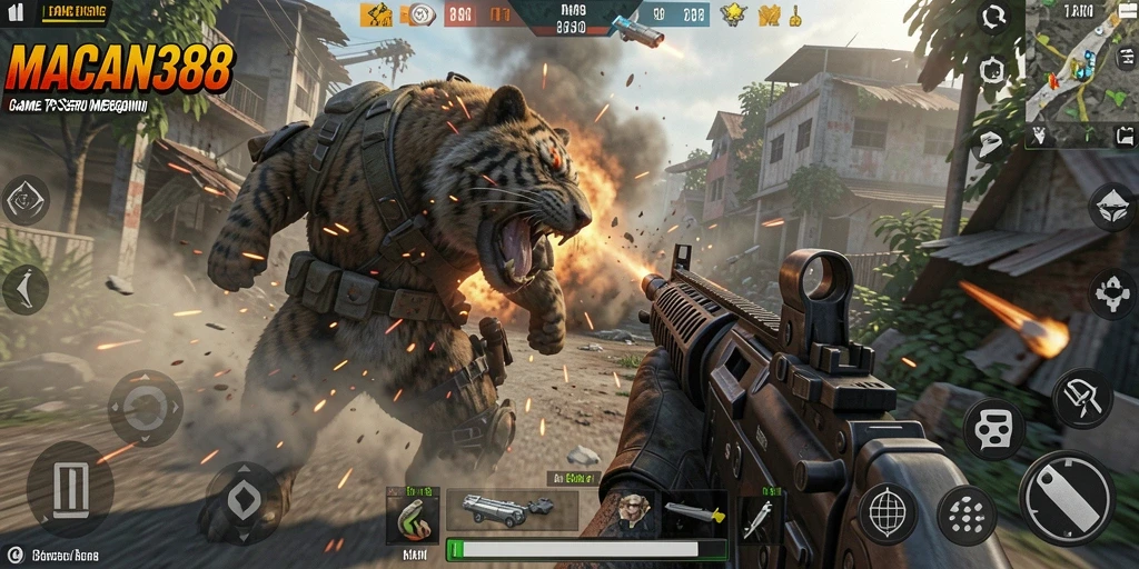 Tampilan gameplay menegangkan dari MACAN388 dengan aksi seru.