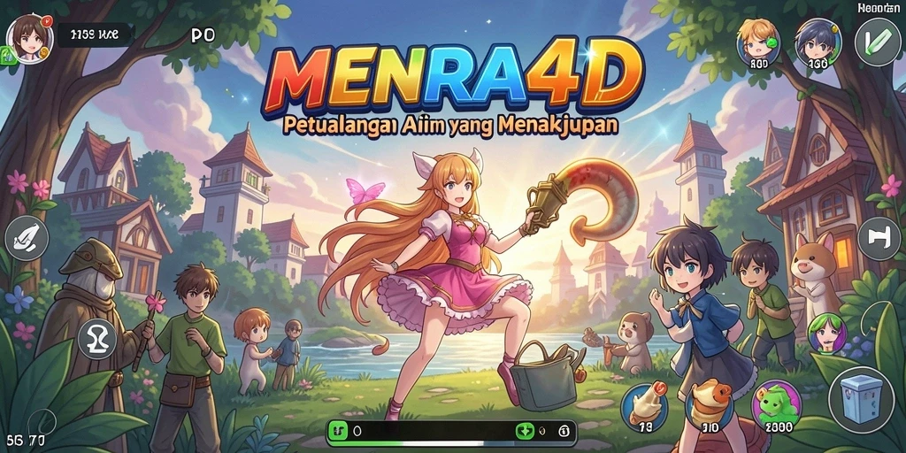 Screenshot gameplay MENARA4D menampilkan aksi karakter anime yang dinamis.