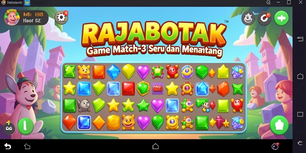 Tampilan gameplay seru dalam RAJABOTAK saat mencocokkan objek.