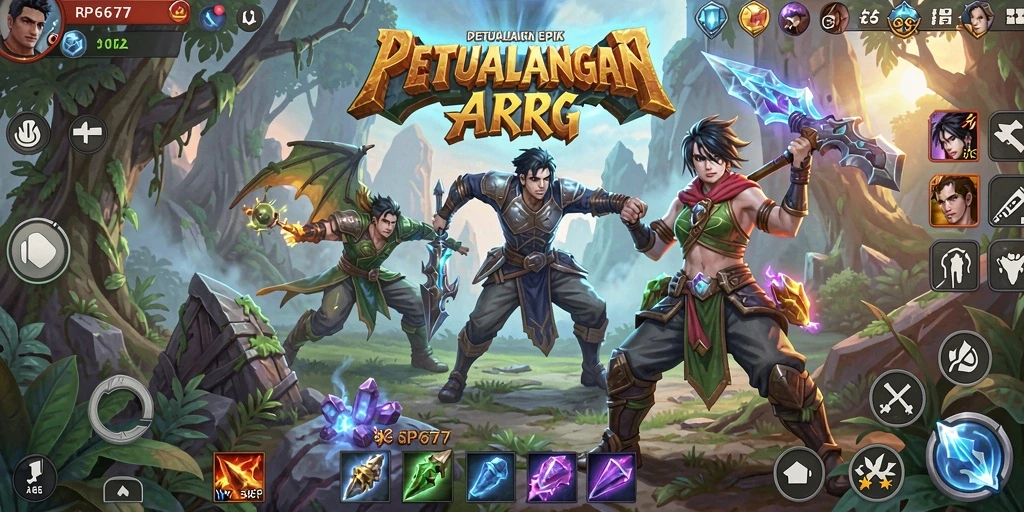 Tampilan gameplay menegangkan dalam dunia ARPG yang luas.
