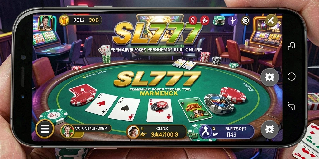 Tampilan gameplay seru dari SL777 saat bermain Poker dengan teman.