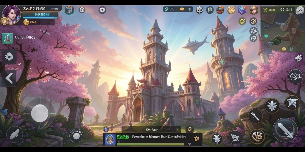 Tangkapan layar gameplay SVIP10 menunjukkan menara yang disusun strategis melawan gelombang musuh.