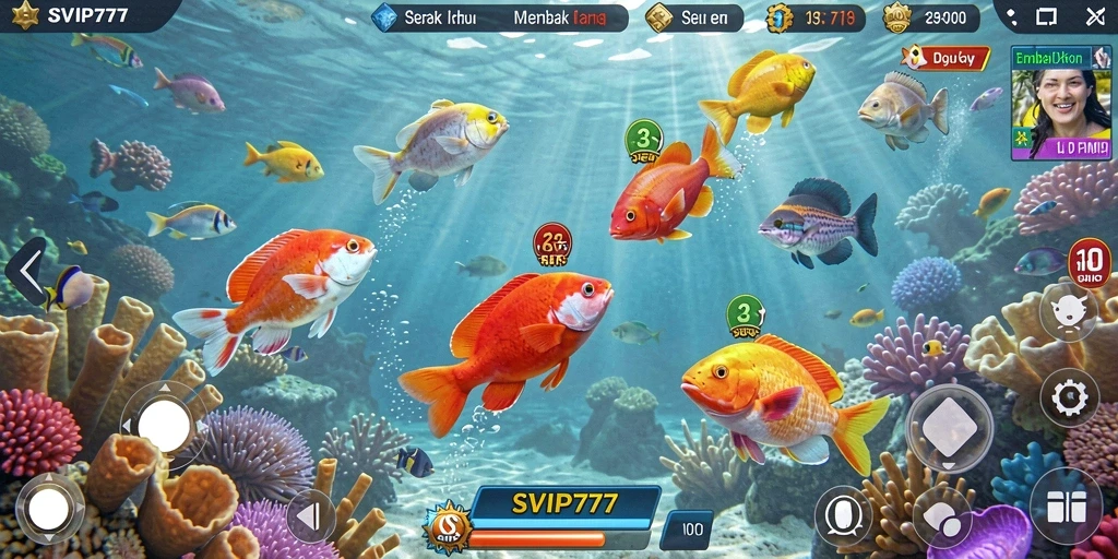 Tampilan gameplay seru dari SVIP777 saat menangkap ikan.