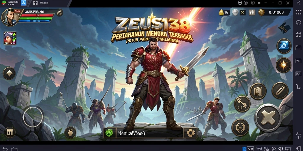 Tampilan gameplay menegangkan di ZEUS138 saat melawan gelombang musuh.